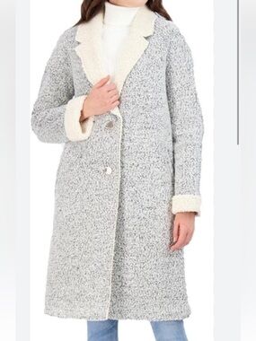 Eliza J Sherpa lined coat S NWOT